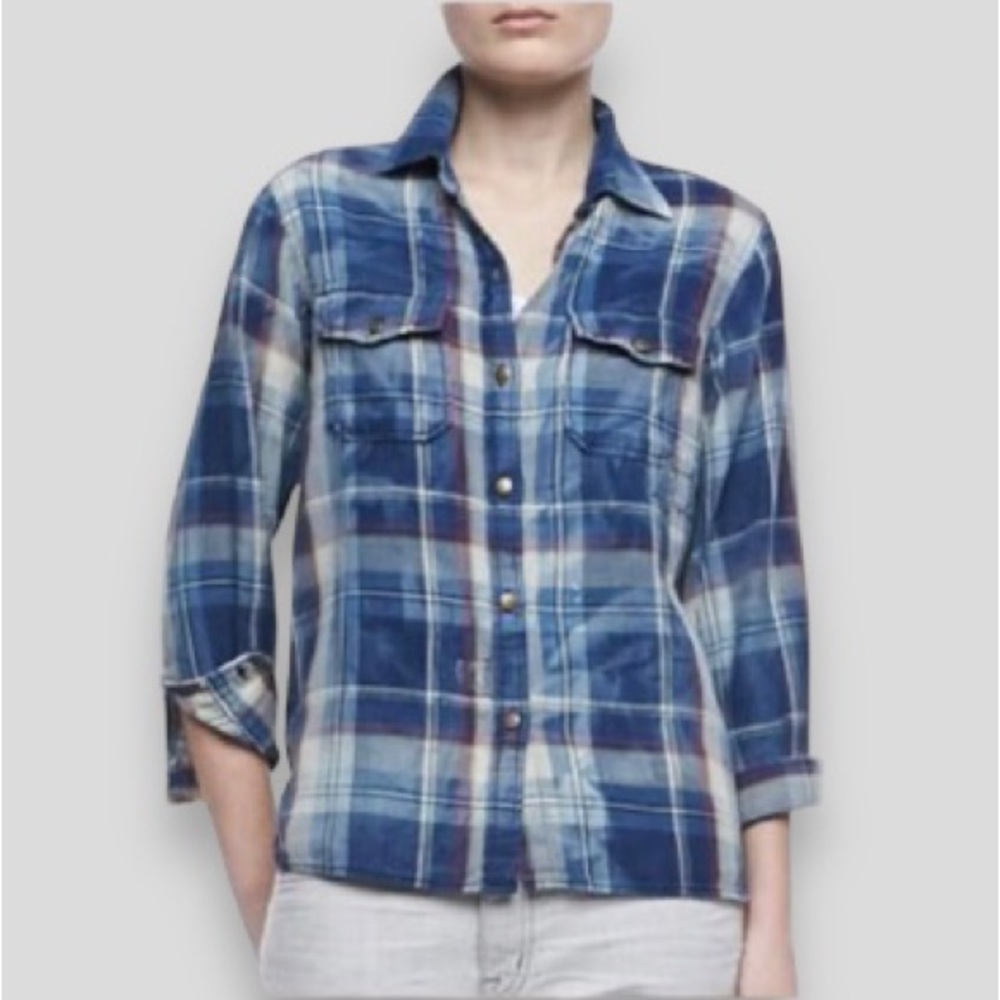 Current/Elliott The Perfect Shirt Without Epaulettes Trestles W/ Repair